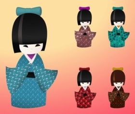 Japanese Dolls vector
