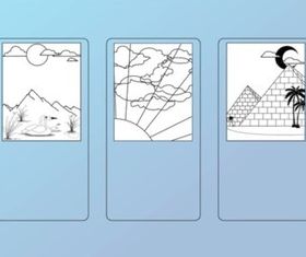 Landscape Cards vectors graphics