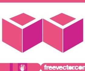 Pink Cubes Logo vector