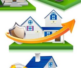 House Security Icons design vectors