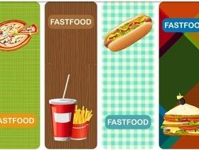 Fast Food Banners art set vector