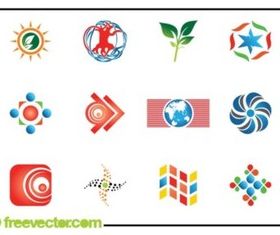 Abstract Logo Set shiny vector