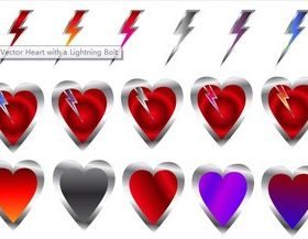 Heart with Lightning Illustration vector