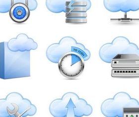 Clouds Internet Icons vector design
