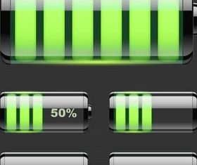 Shiny Battery Elements Illustration vector