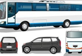 Color Buses design vectors