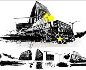 Grunge City Elements vector