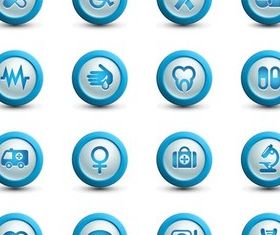 Medical Blue Icons vector graphic