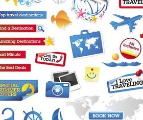 Shiny Travel Elements vector
