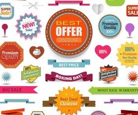 Color Shiny Vintage Labels vector graphic