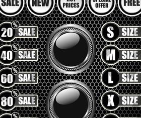 Stylish Metal Stickers vector