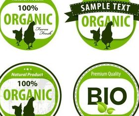 Organic Green Labels vector graphic