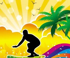 Shiny Beach Backgrounds vector