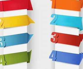 Colorful Numbered Bookmarks vector graphics