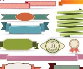 Stylish Ribbons Elements vectors graphic