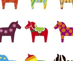 Color Horse Symbols vector