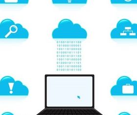 Network Clouds Icons vector graphic