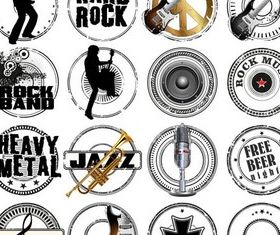 Grunge Music Labels vector