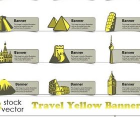 Travel Yellow Banners vector material