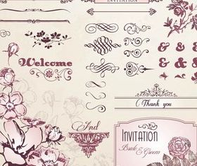 Floral Elements design vectors