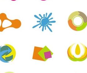 Abstract Shiny Color Logo vectors material