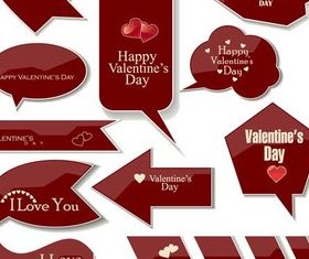 Maroon Love Elements vector graphics