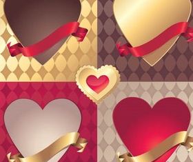 Color Hearts Elements set vector