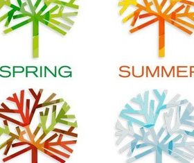 Seasons Creative Symbols Illustration vector