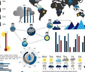 Weather Infographics Elements vectors graphic