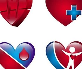 Cardiological Logo vector set