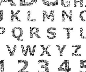 Grunge Alphabets vectors graphic
