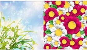Floral Backgrounds art set vector