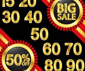 Stylish Red Stickers vector