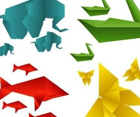 Origami Animals vector graphic