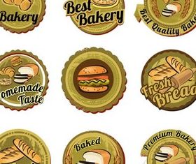 Green Bakery Labels vector