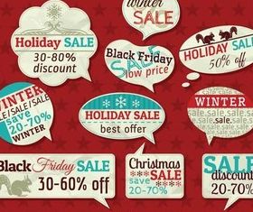Christmas Sale Stickers vector