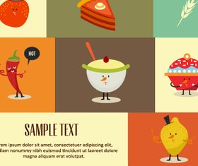 Food elements background 3 vectors material