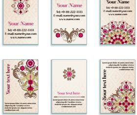 Floral business card 1 vectors