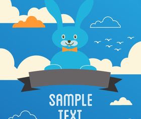 Cartoon clouds and animals background 1 vector
