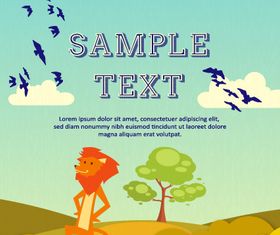 Cartoon clouds and animals background 10 vector