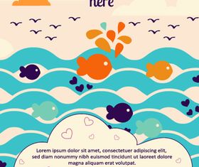 Cartoon Fish background 3 vector graphic