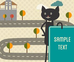 Black cat backgrounds 1 vectors