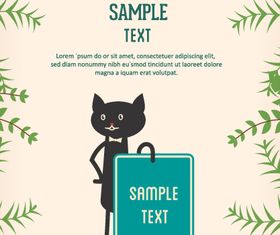 Black cat backgrounds 2 vector