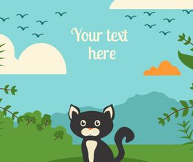 Black cat backgrounds 3 vector