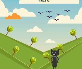 Black cat backgrounds 6 vector