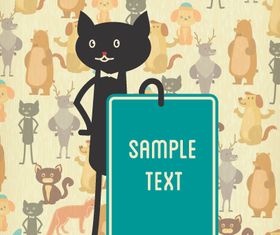 Black cat background s7 vector