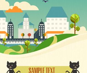 Black cat backgrounds 8 vector