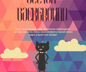 Black cat backgrounds 9 vector