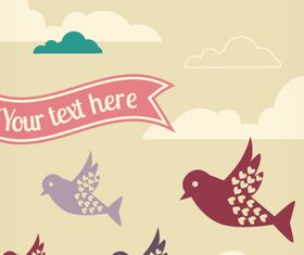 Birds cartoon background 1 vector design