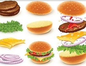 Ingredients Sandwiches vectors graphic
